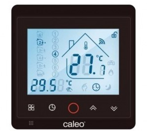 Терморегулятор CALEO С936 Wi-Fi Black Lux (встраиваемый, цифровой, программируемый) 3, 5 кВт