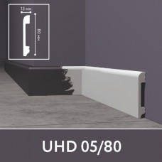 Плинтус Solid UHD полимер белый под покраску 05/80 (80х13х2400мм)