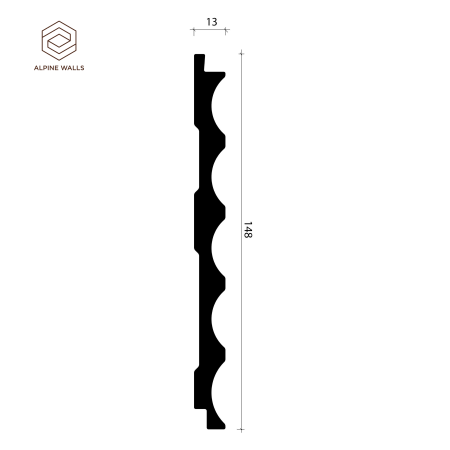 Декоративная панель ALPINE WALLS LineArt  LA ECO 7701W (2900х148х13 мм) полистирол высокой плотности