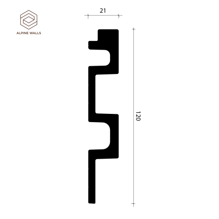 Декоративная панель ALPINE WALLS LineArt  LA ECO 7401W (2900х120х21 мм) полистирол высокой плотности