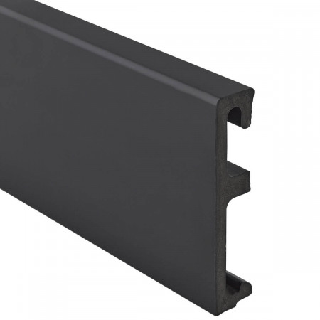 Плинтус напольный Salag ALPHA 80 Czarny AP81F3 Черный RAL9005 (80х16х2400мм)