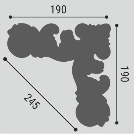 Угол молдингу Bellо Deco PU УУ1 (190х190 мм)