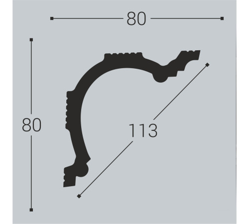 Карниз потолочный Bellо Deco XPS К1 (2000х80х80 мм)