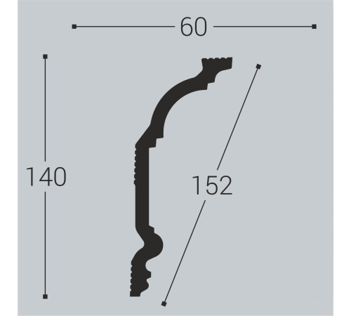 Карниз потолочный Bellо Deco XPS К2 (2000х140х60 мм)