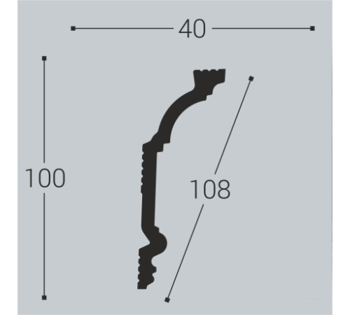 Карниз потолочный Bellо Deco XPS К3 (2000х100х40 мм)