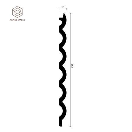 Декоративная панель ALPINE WALLS LineArt  LA ECO 9741W (2900х157х10 мм) полистирол высокой плотности