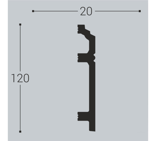 Плинтус напольный Bellо Deco XPS П12 (2000х120х20 мм)