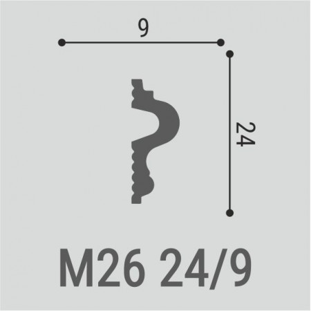 Настенный молдинг Bellо Deco XPS М26 (2000х24х9 мм)