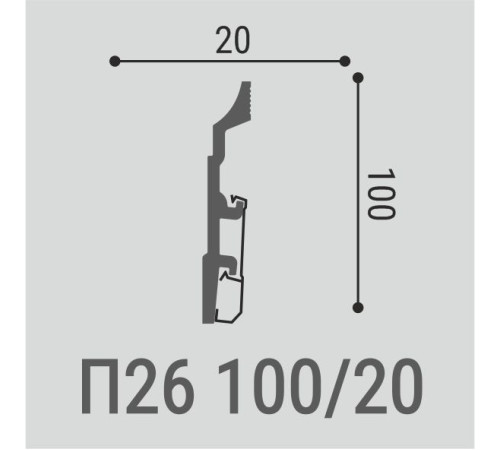 Плинтус напольный Bellо Deco XPS П26 (2000х100х20 мм) с монтажной планкой