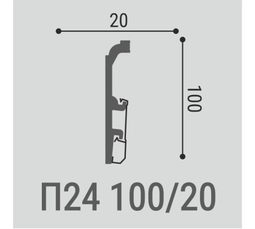 Плинтус напольный Bellо Deco XPS П24 (2000х100х20 мм) с монтажной планкой