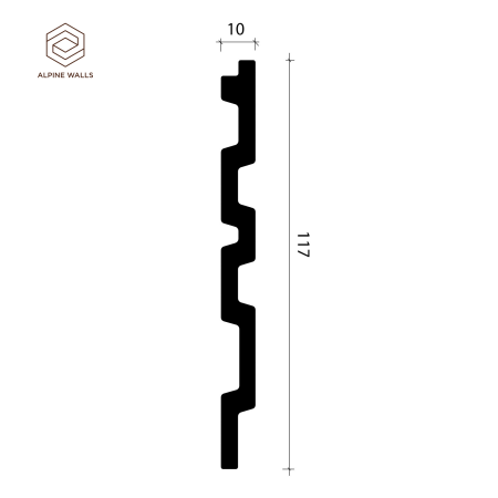 Декоративная панель ALPINE WALLS LineArt  LA ECO 4741W (2900х117х10 мм) полистирол высокой плотности