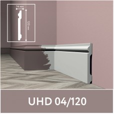 Плинтус Solid UHD полимер белый под покраску 04/120 (120х15х2000мм)