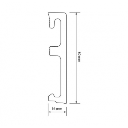 Плинтус напольный Salag ALPHA 80 Szary AP81F2 Серый RAL 7047 (80х16х2400мм)