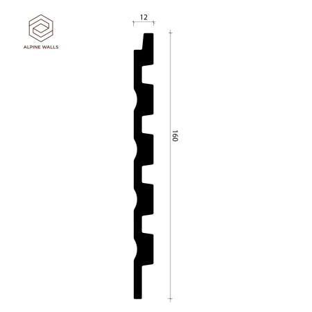 Декоративная панель ALPINE WALLS LineArt  LA ECO 6601W (2900х160х12 мм) полистирол высокой плотности