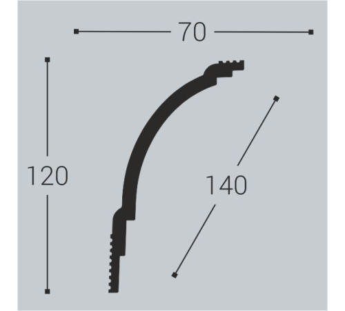 Карниз потолочный Bellо Deco XPS К18 (2000х120х70 мм)