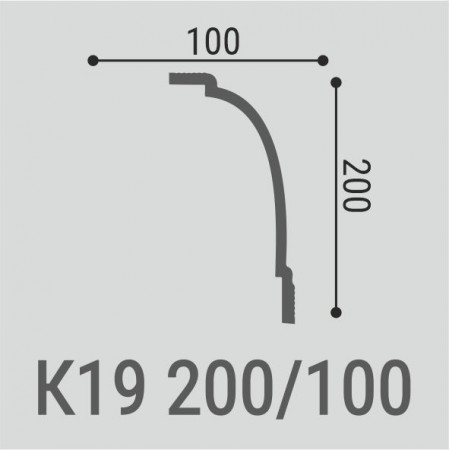Карниз потолочный Bellо Deco XPS К19 (2000х200х100 мм)