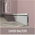 Плинтус Solid UHD полимер белый под покраску 04/120 (120х15х2400мм)