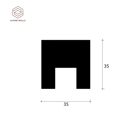 Декоративная рейка ALPINE WALLS LineArt  LA ECO 5921W (2900х35х35 мм) полистирол высокой плотности