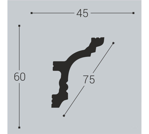 Карниз потолочный Bellо Deco XPS К9 (2000х60х45 мм)