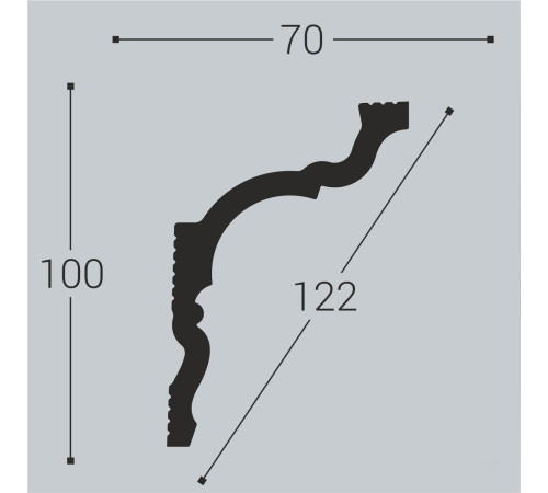 Карниз потолочный Bellо Deco XPS К 10 (2000х100х70 мм)