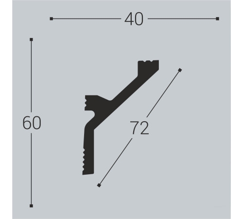 Карниз потолочный Bellо Deco XPS К12 (2000х60х40 мм)