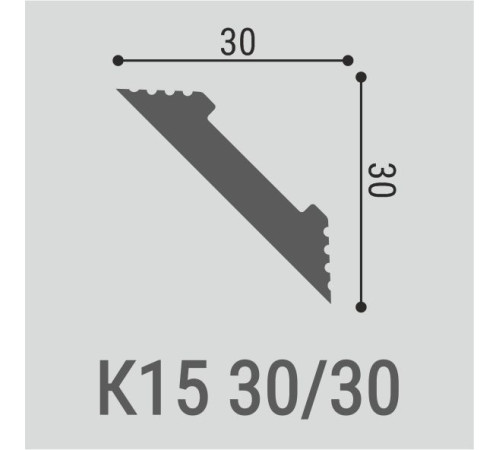 Карниз потолочный Bellо Deco XPS К15 (2000х30х30 мм)