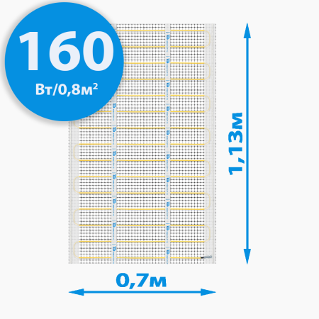 Теплый пол под плитку РИМ Medium  (200 Вт/м2), 7 м2