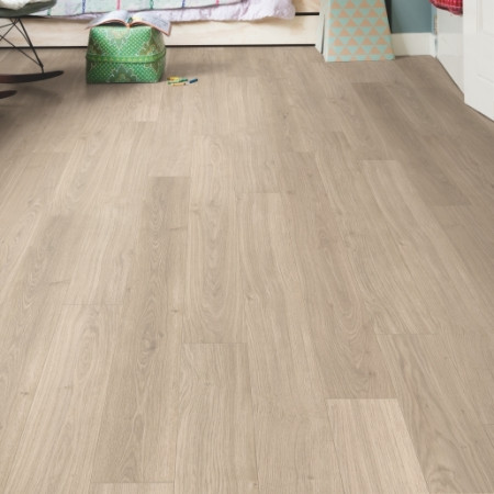 Ламинат Quick Step Perspective Wood / Дерево Доска дубовая светло-серая лакированная PW1304